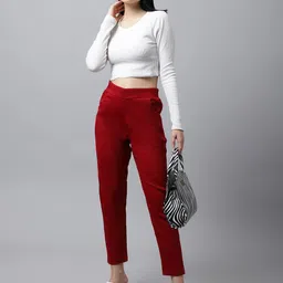 Valles365 by S.C. Women Pack Of 2 Mid-Rise Wollen Regular Trousers image 2