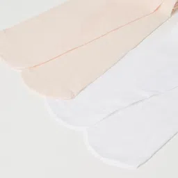 Juniors by Babyshop Girl Solid Ankle Length Tights with Frill Detail - Set of 2 image 4