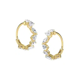 LUNA 14 KT Gold 4.04 Ct Lab Grown Diamond Hoop & Huggie Earrings - 3.64 g image 5