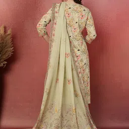 Anouk Women Floral Printed Cotton Kurta with Trousers & Dupatta image 3