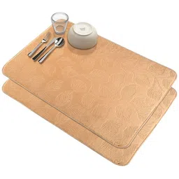 Aura 2Pcs Beige Self Design Anti-Skid Microfiber Dish Drying Kitchen Mats-picture-58