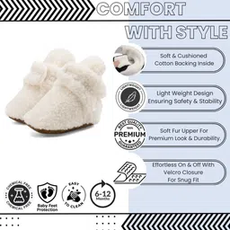 NESKA MODA Kids Anti-Skid Soft Fur Cotton Booties image 2