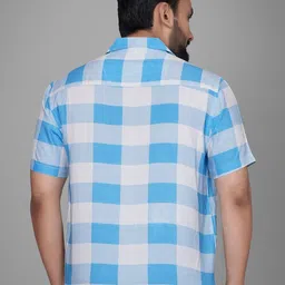 Metronaut Men Regular Fit Cuban Collar Buffalo Checked Casual Shirt image 3