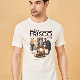 SF JEANS by Pantaloons Men Graphic Printed Round Neck Cotton Slim Fit T-Shirt-picture-29