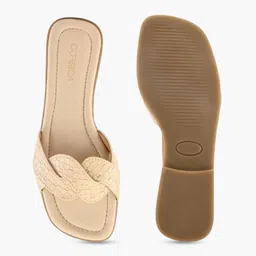 CORSICA Women Textured Open Toe Flats image 4