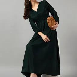 Raiyani Fashion Women V-Neck Fit & Flare Maxi Dress-image-78