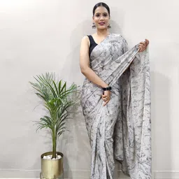 HERE&NOW Floral Pure Chiffon Jamdani Saree-picture-34