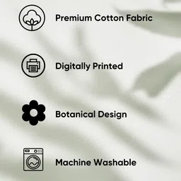 LUSHLYF Tufted Collection Off White Set of 5 Floral Printed Cotton Square Cushion Covers image 2