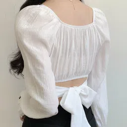 tooba interprises Women Regular Fit Self Design Spread Collar Casual Shirt image 2