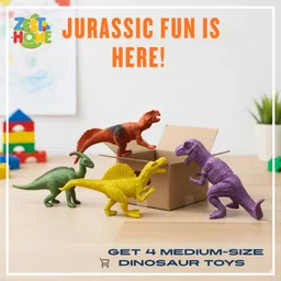 chutti toys Dinosaur Toys Set for Kids - 4 Medium Size Dinosaur Prehistoric animals Toys image 2