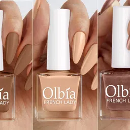Nail Polish Combo | Long Stay, Quick Dry Nail Paint (Hello Pretty Girl) Nude, Brown, Gold-image-4