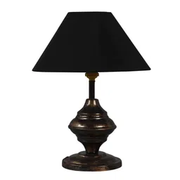 Rust Fabric Shade Table Lamp With Copper Base By Foziq image 4