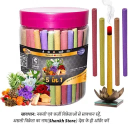shankh 5 in 1 (Multiple Fragrances) Dhoop Stick (Incense Stick) Pack of 150 gram Fragrances Rose, Mogra, Panchvati, Lavender, Pineapple-picture-26