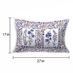 aj home Blue Patterned 144 TC 100% Cotton (Set of 2) Pillow Covers image 3