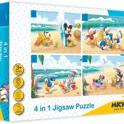 zokato 4 in 1 Disney Jigsaw Puzzle 140 Pieces for Kids. (Mickey Mouse-1)) image 4