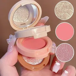 3 In 1 Matte Highlighter Blush Shiny Eye Shadow Multifunctional Face Makeup-image-16