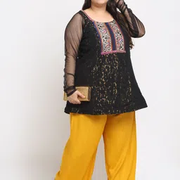 osworn Women Regular Fit Yellow Cotton Blend Trousers image 2