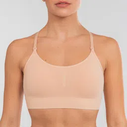starever Women Dance Sports Bra with Convertible Straps - Golden Beige-picture-16