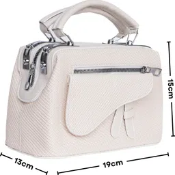 santorini Women White Satchel image 2