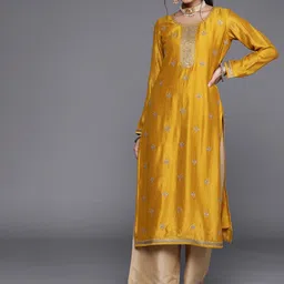 libas Women Embellished Silk Blend Straight Kurta-picture-12