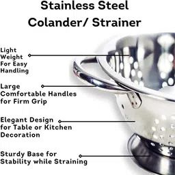 mindking Stainless Steel Colander | Strainer | Sieve with Pudding (Medium- 28cm) Colander image 4
