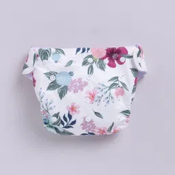 rbastic Reusable Cloth Diaper with Absorbent Inserts – Flower Print White image 5