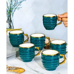 roxx Porcelain Coffee/Tea Gold Design Mug Set of 6pcs image 2