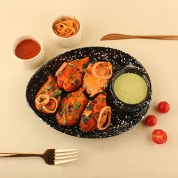 ps smart shopping Pack of 6 Melamin melamine plates for Serving Snacks, Food, Starters, Buffet - Oval Dinner Set image 2