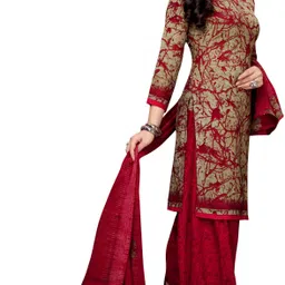 ayka clothings Unstitched Crepe Salwar Suit Material Floral Print, Printed image 4