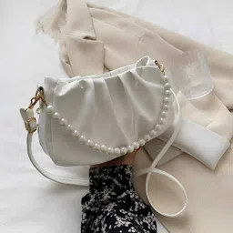 Women White Messenger Bag-image-0