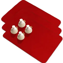 Kuber Industries Red 3 Pieces Kitchen Self Drying Microfiber Table Placemats image 2