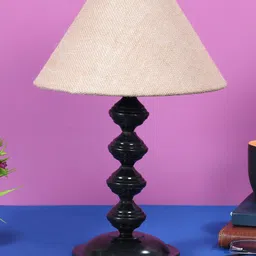 foziq Black Textured Frustum Shape Table Lamps image 5