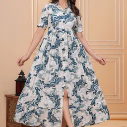 supbir Women Printed Viscose Rayon Anarkali Kurta image 2