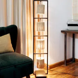 Fondi Natural Jute Shade Novelty Floor Lamp With Iron Base-image-34