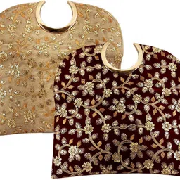 lookingfab Party Maroon, Gold Clutch - Regular Size image 3