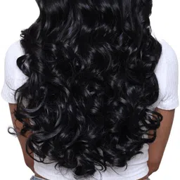 priyaza 3 Clip 22-Inch Black Wavy Extension 210g | Long Curly for Girls & Women Hair Extension-picture-16