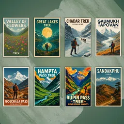 ekdali Trekker Room Decor | Chadar Trek, Gaumukh Tapovan, Goechala Pass | Mountain Wall Art | For Bedroom or Office Paper Print-picture-26