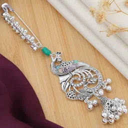JAITU JEWELS Gleaming Grace Silver Saree Pins For Womens Wear Brooch image 2