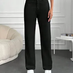 Women Regular Mid Rise Black Jeans-image-48
