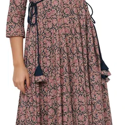 sqkurti Floral Print Rayon Blend Stitched Anarkali Gown image 3