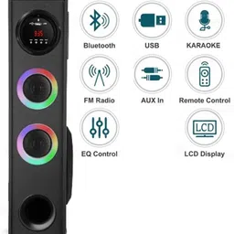 Quaranel Standing Speaker with Remote, FM Radio 90 W Bluetooth Tower Speaker image 5