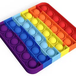 white popcorn Square + Round Pop It Fidget Toy, Stress Relief Toy and Anti-Anxiety Sensory Bubble Toy Set for Autism Stress and Great Gifts for Kids and Adults image 5