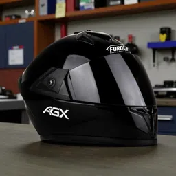 trinos Fighter All Black ABS Material with Black PC Visor PZ3 Motorbike Helmet image 1