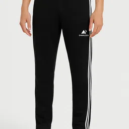 diwazzo Pack of 2 Men Graphic Print Black, Silver Track Pants image 3