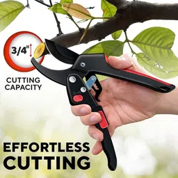 verilux 2Pcs Gardening Scissors Lockable Pruning Shears Safe Grip Safe Lock Bypass Pruner and Pruning Shear Set with Ergonomic Grip SK5 Steel Bypass Pruner image 2