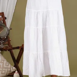 shri radhe garments Women Solid Gathered White Skirt image 2