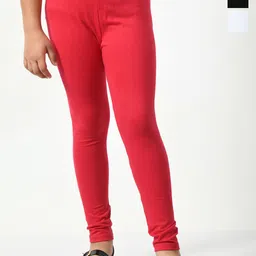 KAYU Girls Pack Of 3 Churidar-Length Leggings-image-5