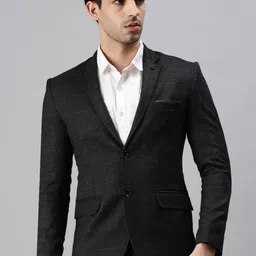 SHOWOFFFF Checked Slim-Fit Single Breasted Blazer-picture-12