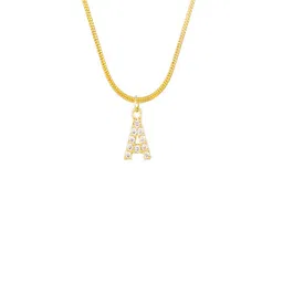AQUASTREET 18K Gold Plated Anti-Tarnish Zircon Initial Letter A Pendant Necklace-picture-33