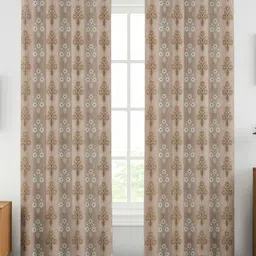 GEET CREATIONS Brown Set of 2 Room Darkening Window Curtain image 3